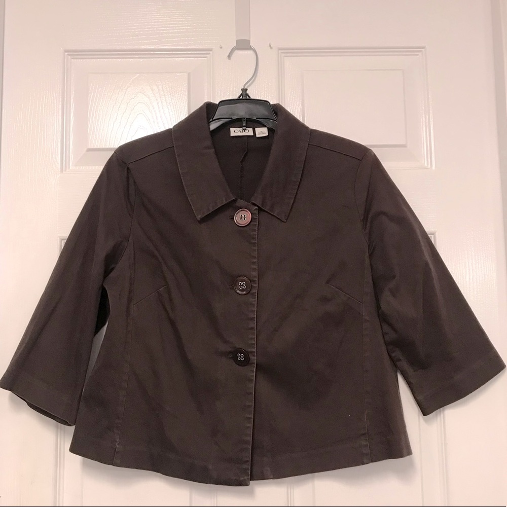 Brown Short Stretchy Three-Button Jacket